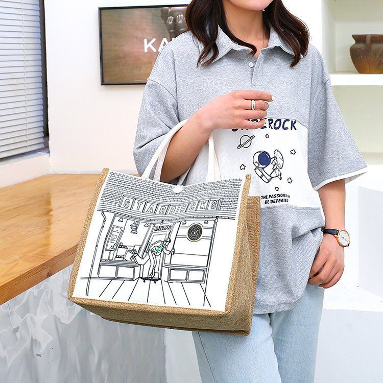 TAS TOTE BAG JUMBO IMPORT KANVAS PREMIUM MURAH TFW 123