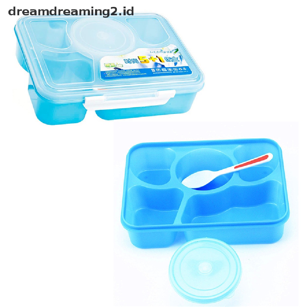 (hot) New Microwave Bento Lunch Box+Sendok Utensils Kotak Penyimpanan Wadah Makanan Piknik//