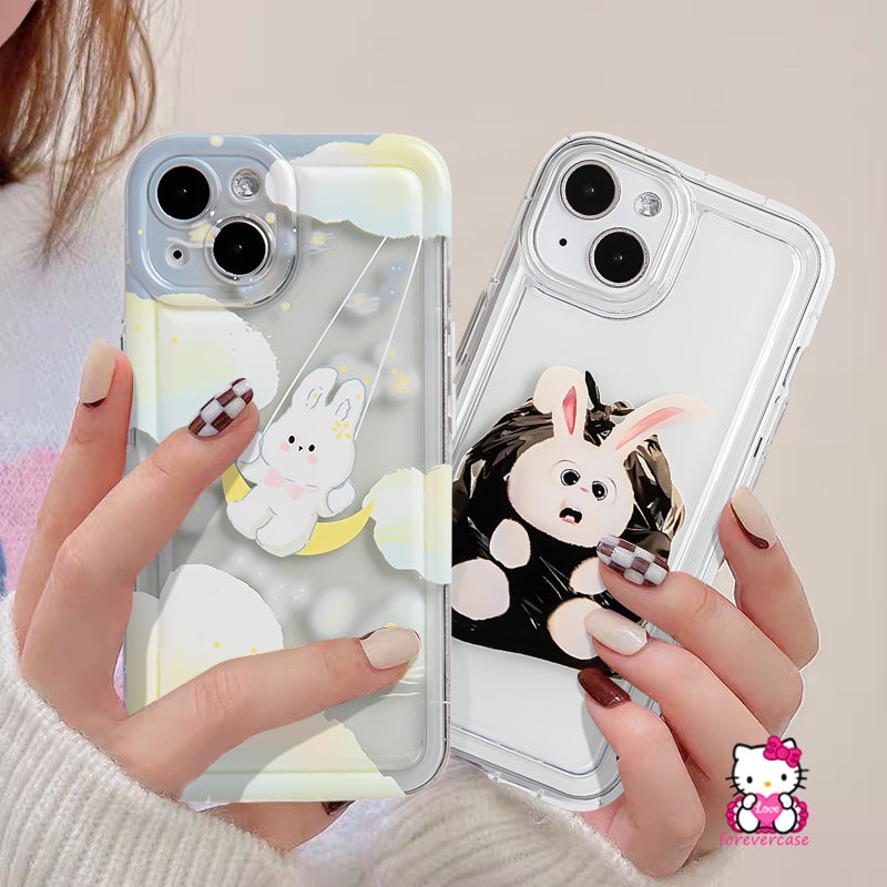 Awan Berbintang Kantong Plastik Lucu Rabbit Case Redmi Note 10s 11 10 11s 9 Note10 Note9 Note11 Note10s Redmi A1 9A 10 9T 10A 9C NFC Soft Tpu Bening Kartun Airbag Shockproof Cover