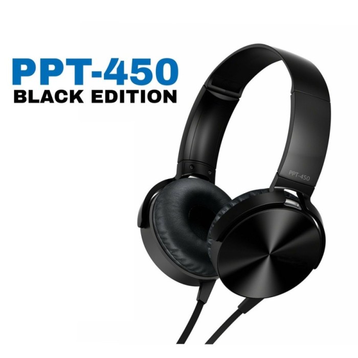 Headphone PPT-450 Headset Kabel Bando Pack Plastik Extra Bass Type L Jack 3.5mm Earphone