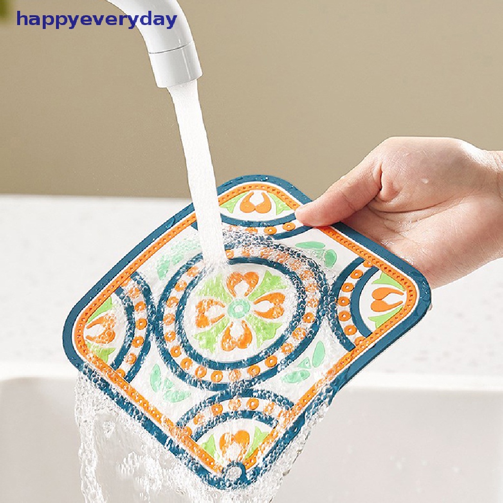 [happy] Tatakan Gelas Cangkir Retro Tahan Suhu Tinggi PVC Placemat Tatakan Tahan Air [ID]