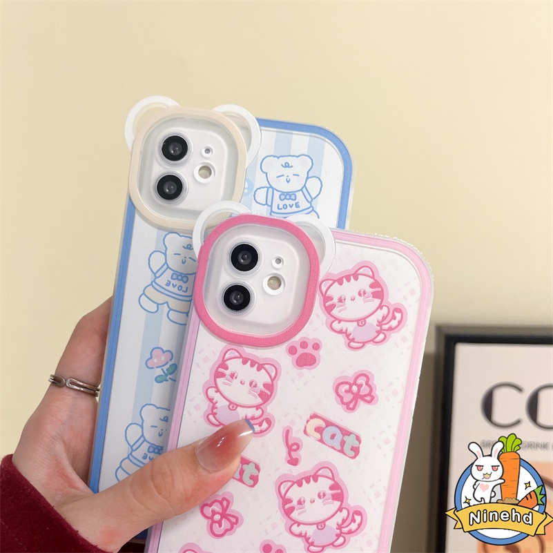 IPHONE Casing Kompatibel Untuk Iphone14 13 12 11 Pro Max X Xr Xs Max SE 8 7 6 6s Plus Ins Korea Lovely Phone Case Kualitas Tinggi Lembut Pelindung Lensa Anti Jatuh Shockproof Cover Pelindung