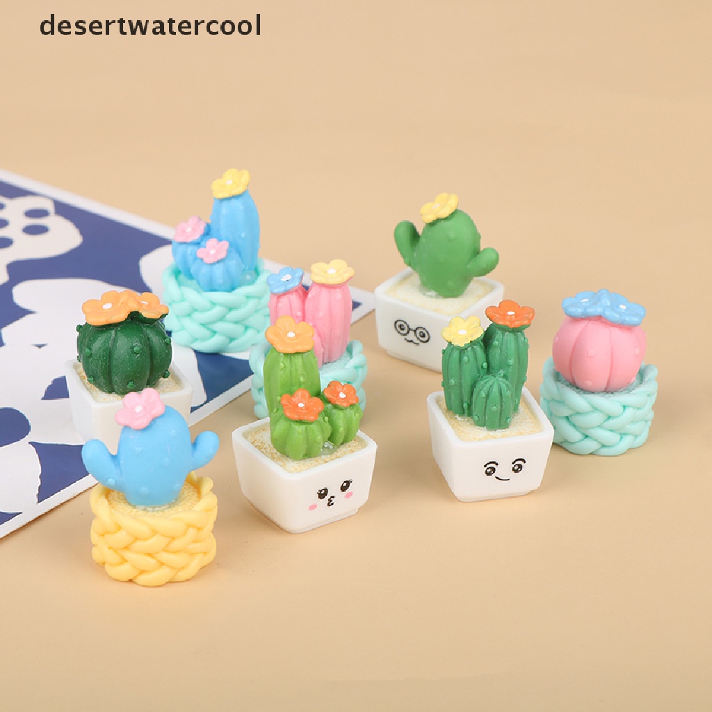 Deid 1pc Resin Mobil Kaktus Pot Kelinci Ornamen Aksesoris Konsol Tengah Mobil Martijn