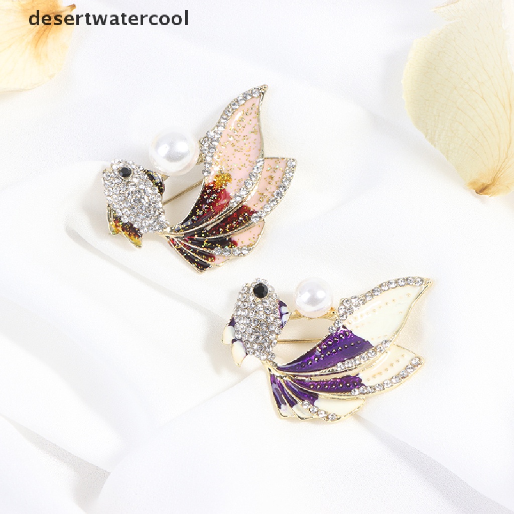 Deid 1Pc Kristal Berlian Imitasi Ikan Mas Bros Wanita Brooch Pin Aksesoris Pakaian Martijn