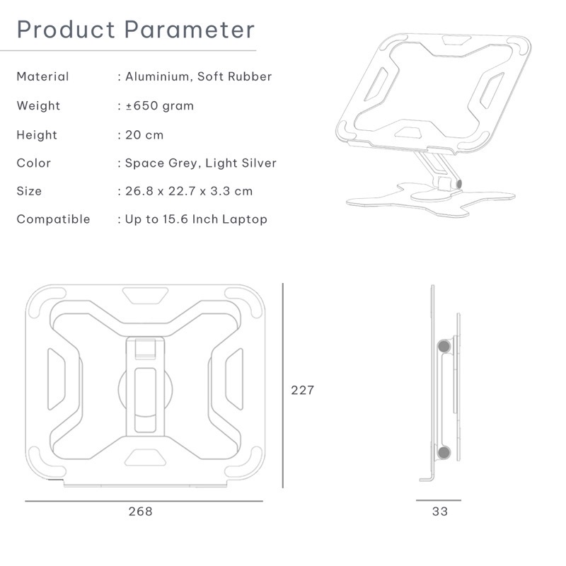 Colta 360 Zen Laptop Stand Holder / Bracket / Dudukan Aluminium