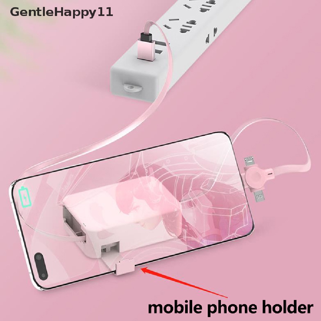 Gentlehappy Kabel Data 3in1 Telepon Yang Dapat Ditarik Micro USB TYPE-C Fast Charging Cable id