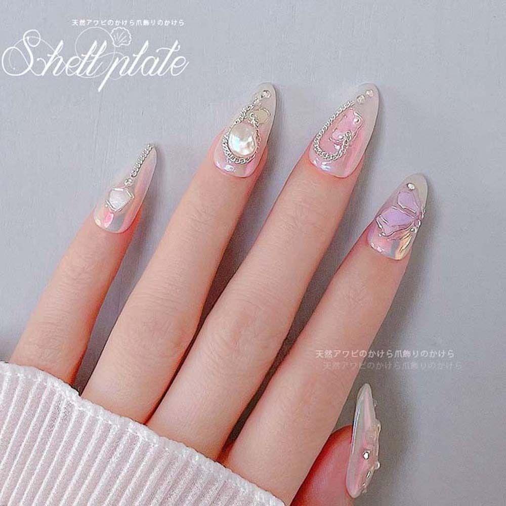 Agustina Dekorasi Nail Art Warna-Warni DIY Nail Art Shell Slice Shell Nail Sequin Nail Spangles Tips Shell Hiasan Kuku