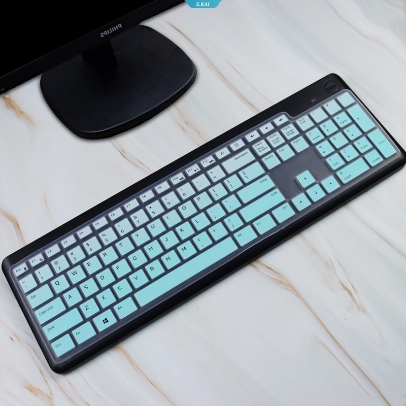 Komputer Desktop Model Dell 17inch KM117 WK117 WK118 Desktop Serba Mesin Keyboard Cover Tahan Air Bisa Dicuci Silikon High Quality Cover Pelindung [ZK]