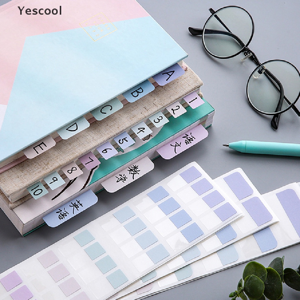 Yescool 240pcs Multicolor Sticky Writable Removable Indeks Tab Spidol Bookmark Notes ID