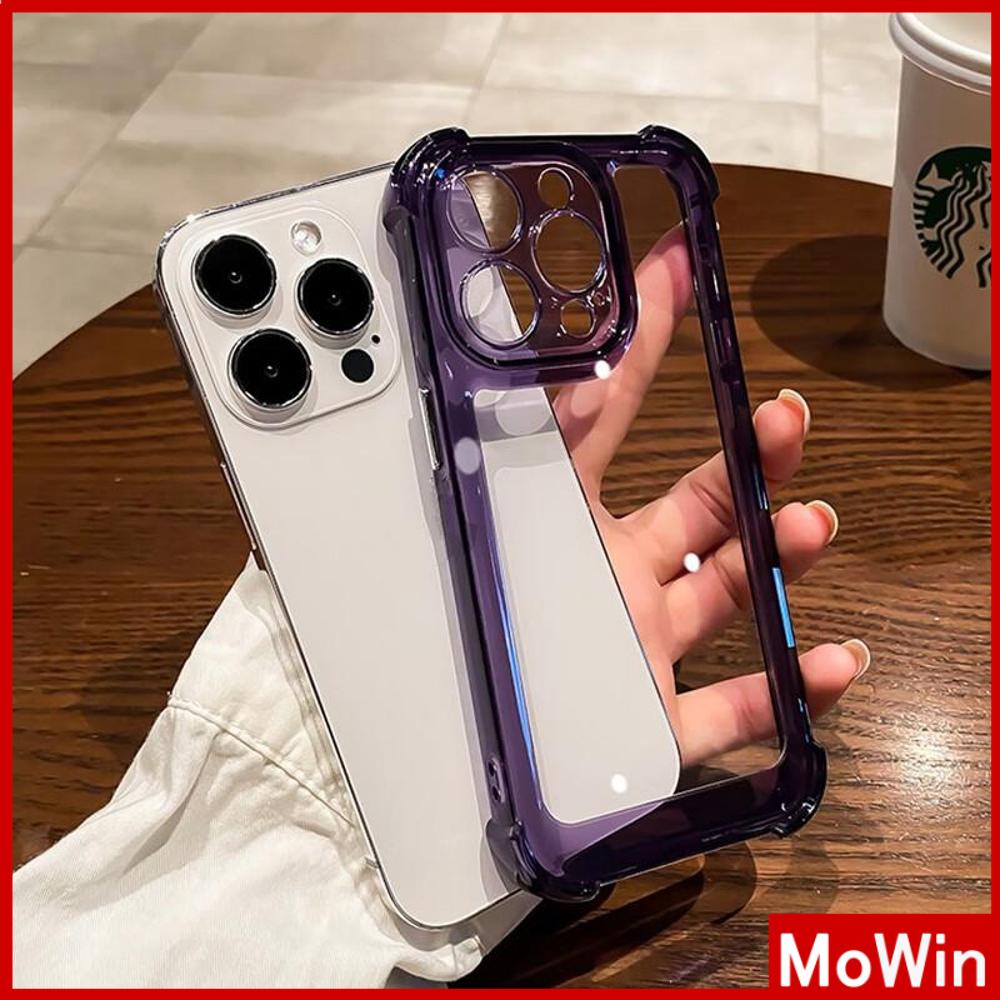 For iPhone 14 Pro Max iPhone Case Acrylic Hard Case Clear Case Airbag Shockproof Camera Cover Protection Purple Black Compatible with iPhone 13 Pro max 12 Pro Max 11 Pro Max