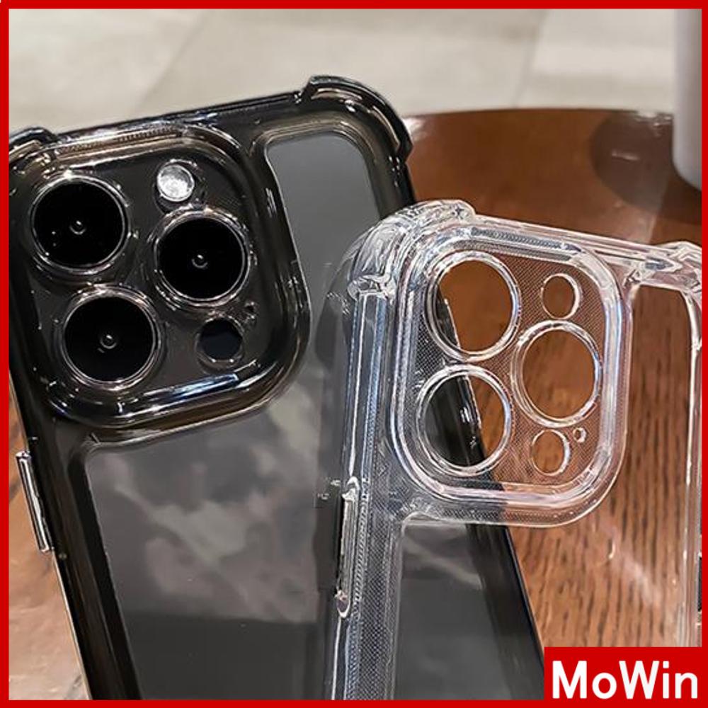 For iPhone 14 Pro Max iPhone Case Acrylic Hard Clear Case Plating Button Airbag Shockproof Camera Cover Protection Black Compatible with iPhone 13 Pro max 12 Pro Max 11 Pro Max