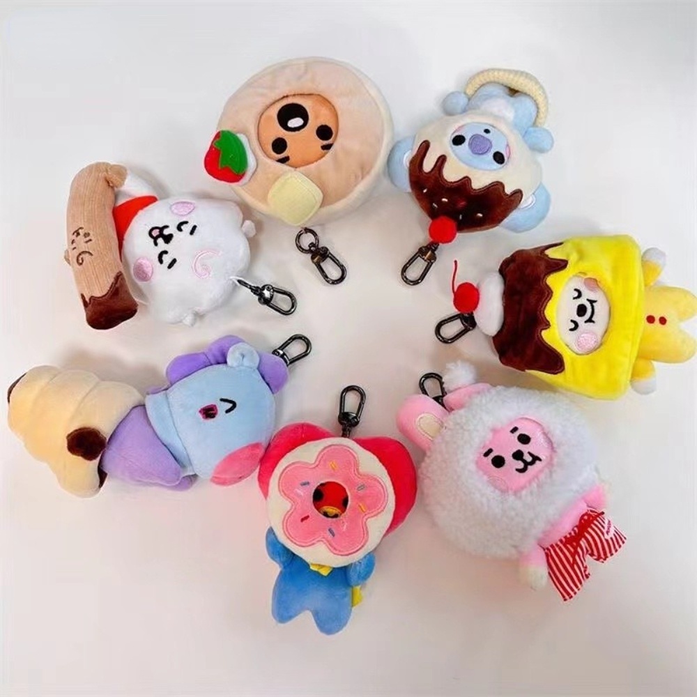 Kpop BT21 Boneka Mewah Gantungan Kunci DIY Dilepas COOKY CHIMMY KOYA SHOOKY MANG RJ TATA Boneka Liontin Hadiah Liburan Terbaik Untuk Teman