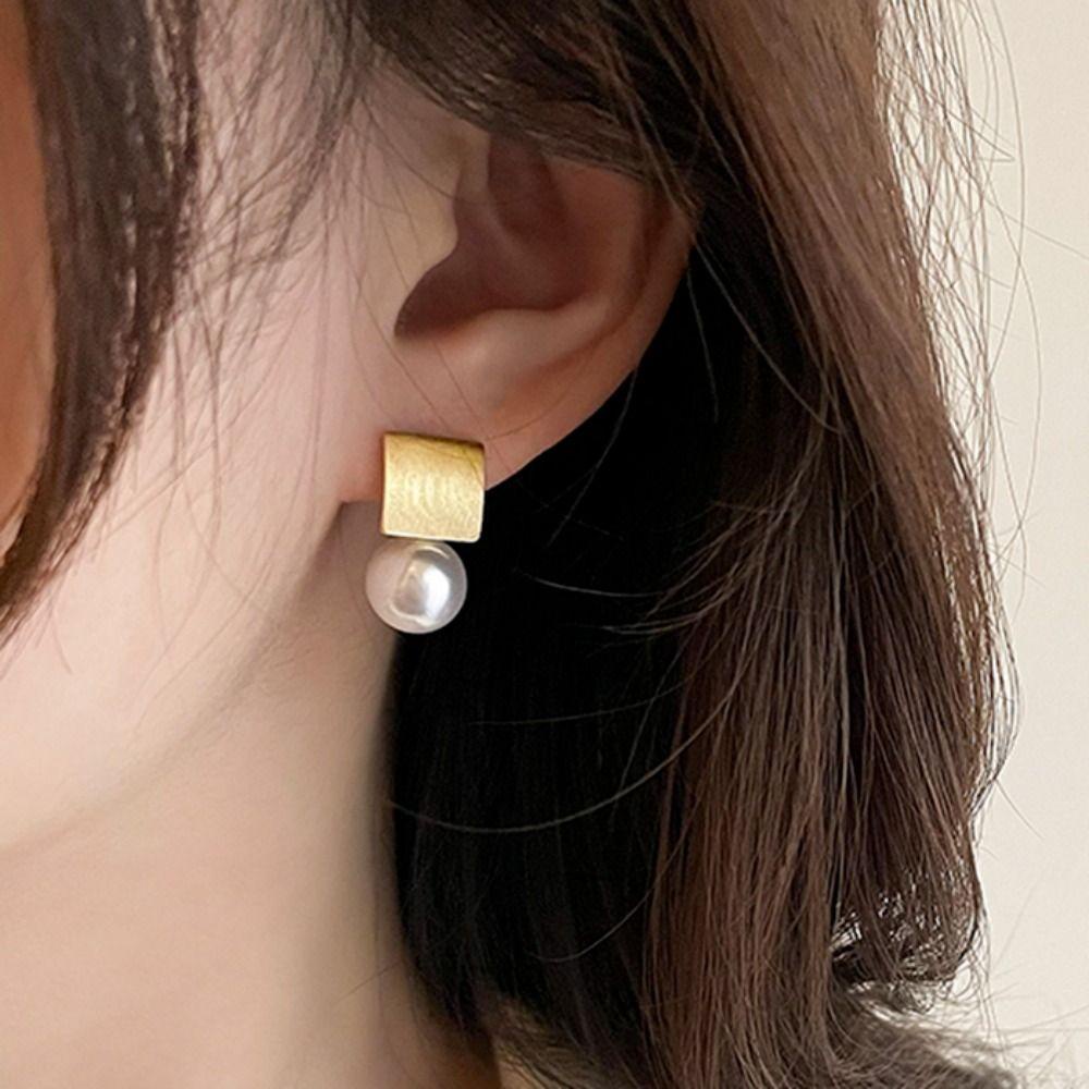 Mxbeauty Square Stud Earrings Trendy Pesta Geometirc Elegan Indah Sederhana Anting Gaya Korea