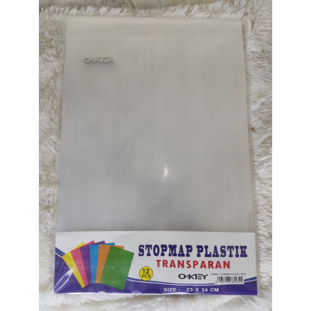 

Stopmap OKEY L Plastik Bening