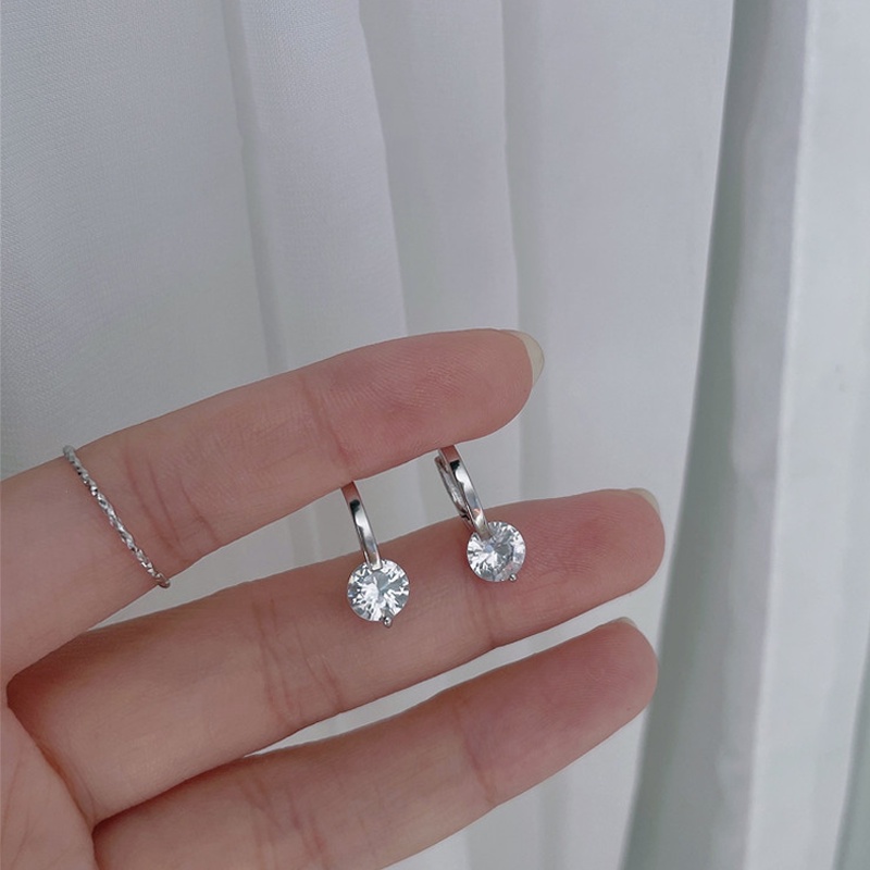 Papaozhu Mewah S925 Perak Berkilauan Zirkon 14 K Emas Anting Hoop Untuk Wanita Perempuan Chic Bersinar Kristal Menjuntai Anting-Anting Temperamen Telinga Perhiasan