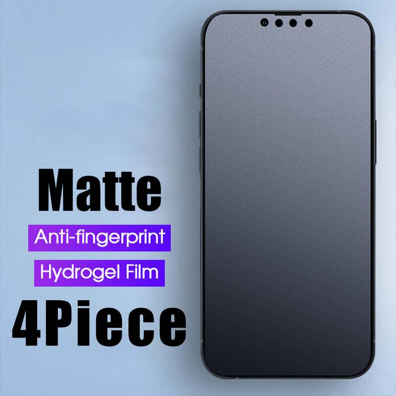 4pcs Pelindung Layar Anti Fingerprint Matte Untuk Iphone14 13 12 11 Pro MAX Plus Film Hydrogel Mini Untuk iPhone X XS MAX XR 6 6S 7 8 Plus SE 2022 2020 14Plus 13Mini 12Mini