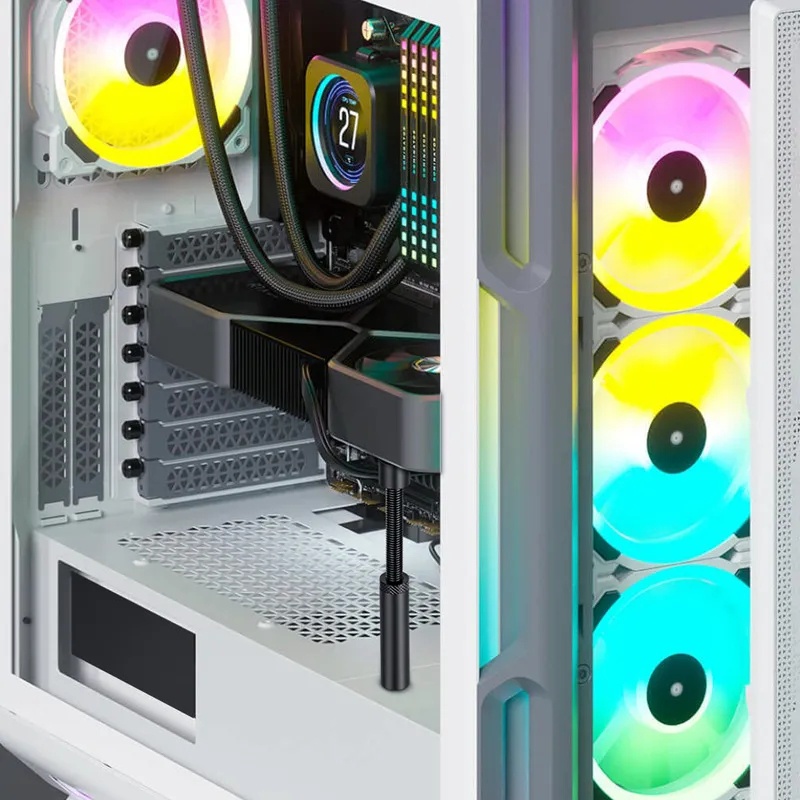 1pc PC Case Aksesoris Kartu Grafis GPU Bracket Paduan Aluminium Kartu Video Sag Holder Portabel Chassis Backplane Bracket Adjustable Teleskopik Rotary Video Card Dukungan