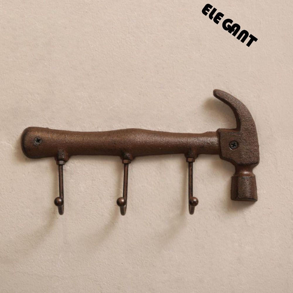 [Elegan] Hook Retro Hias Untuk Toko Bar Taman Yang Dipasang Di Dinding Berbentuk Palu 3-Hook Key Holder
