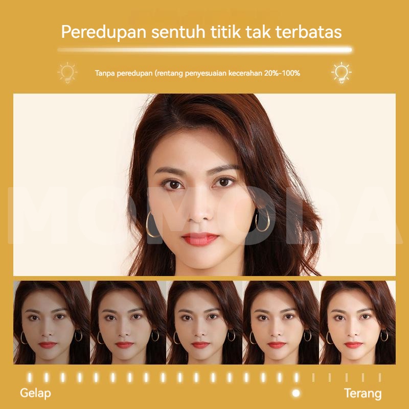 【Debora Mall】Aromaterapi aromaterapi LED cermin rias lipat cermin rias genggam cermin kecantikan dua sisi cermin bulat HD dengan cahaya