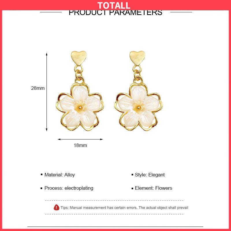 COD Anting Stud Kristal Bunga Bahan Akrilik Fashion Korea Gaya Untuk Wanita-Totall