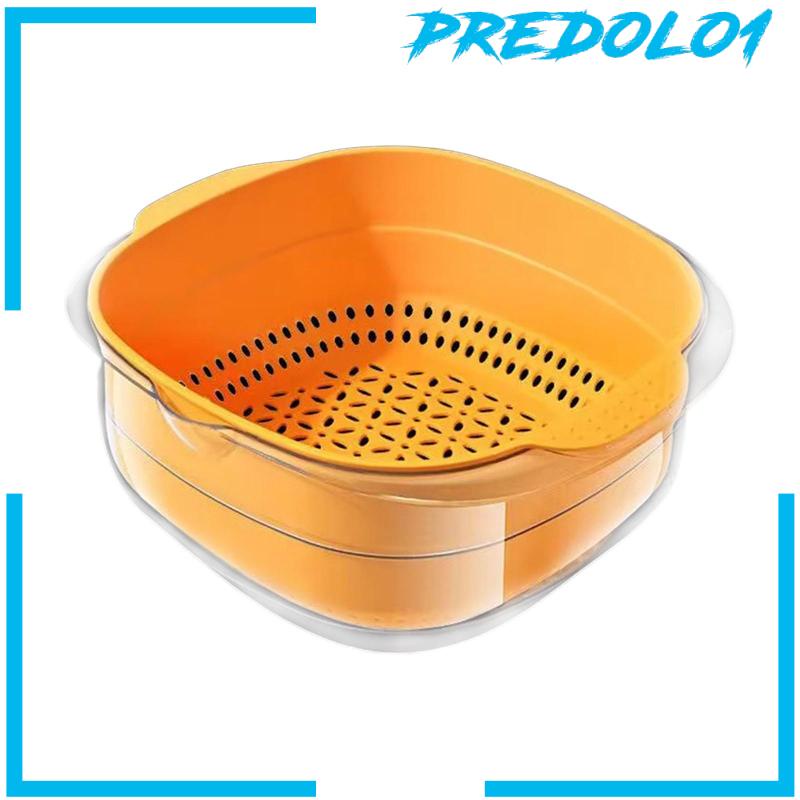 [Predolo1] Double Layer Drain Basket Vegetable Drain Basket Untuk Pencampuran Sayuran Makanan