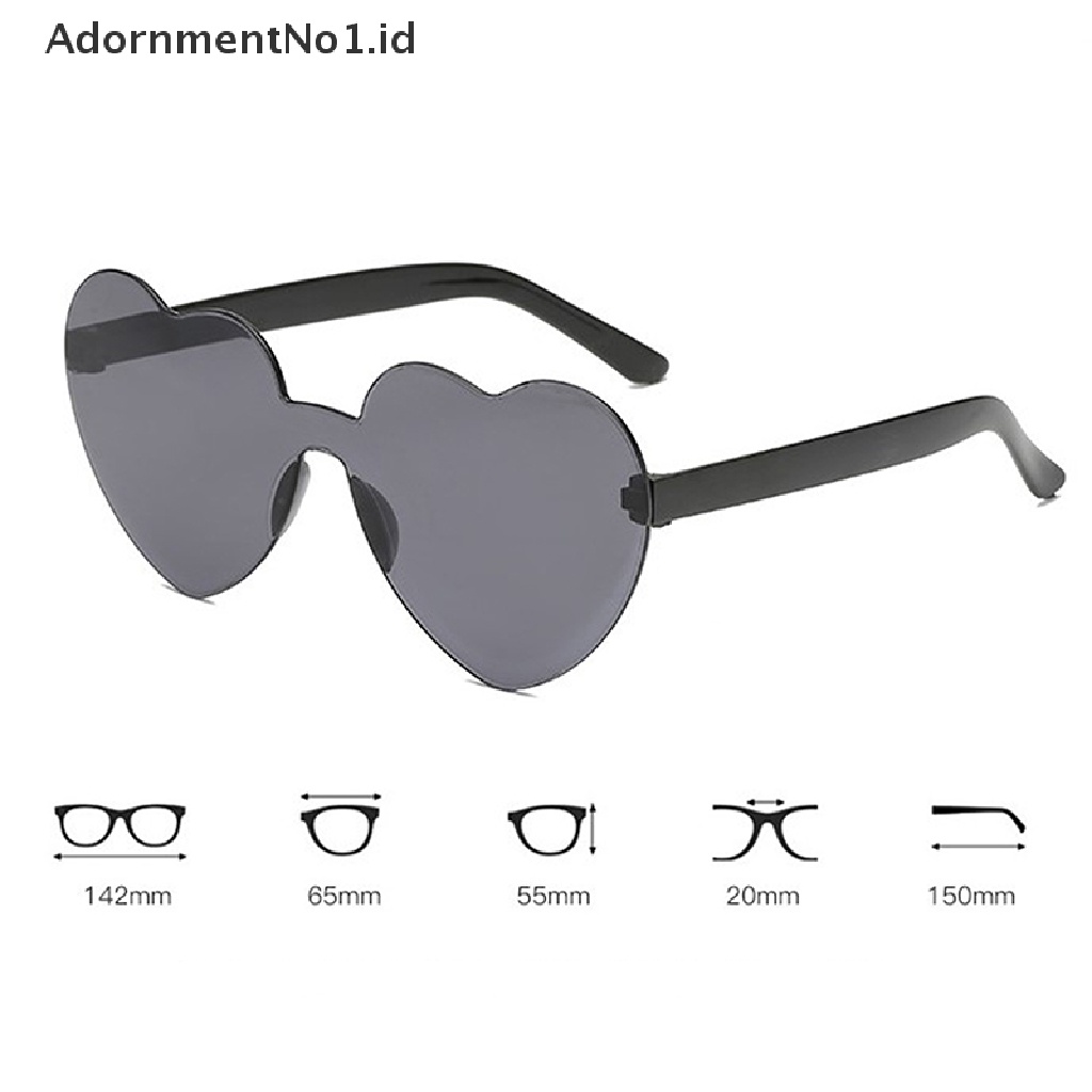 [AdornmentNo1] Fashion Wanita Warna Polarized Bentuk Hati Berwarna Pesta Kacamata Hitam Cewek [ID]