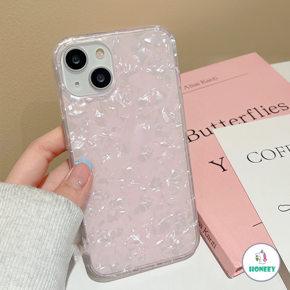 Casing Ponsel Marmer Shell Dream Glitter Untuk iPhone 13 Pro 12 11 Pro Max XR XS Max X14 Plus Cover Silikon Lembut Motif Keong