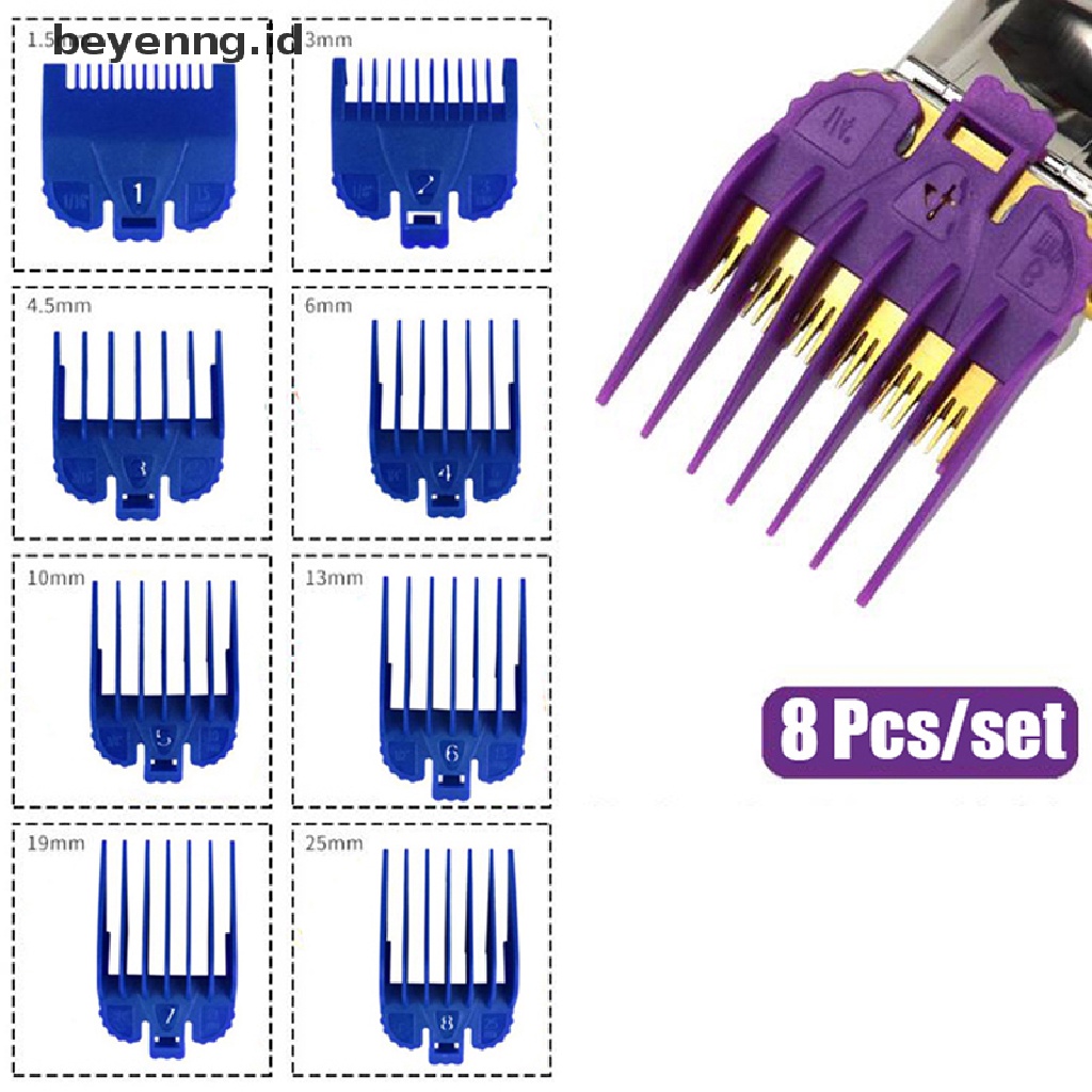 Beyen 8Pcs Universal Hair Clipper Cutg Limit Comb Guide Attachment Alat Pengganti ID