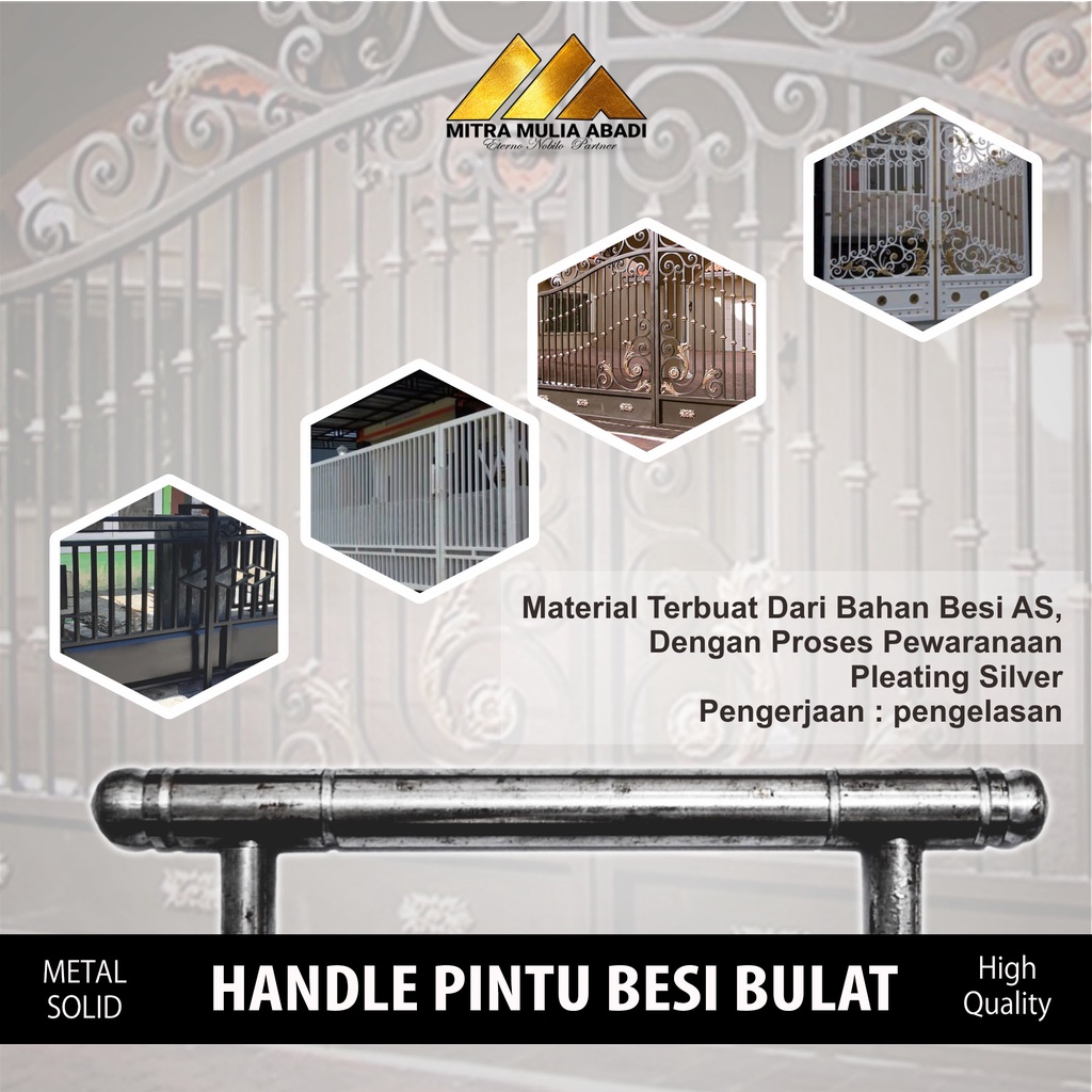 Handle Pintu Besi Minimalis Bulat / Pintu Pagar Besi Minimalis