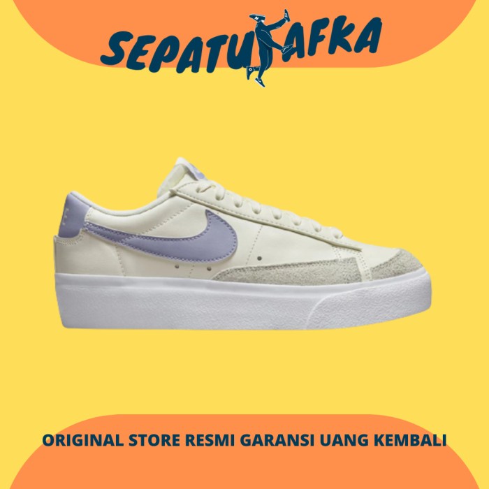 Nike Blazer Low Platform Sail Indigo Haze Sepatu Wanita Original Resmi