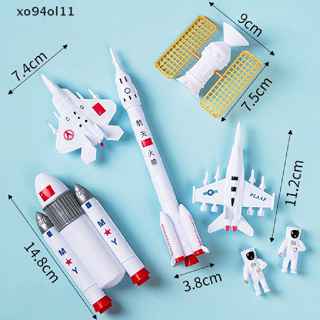 Xo 1Set Mainan Roket Seri Luar Angkasa Rocket Plane Model Astronot Satelit Mainan OL