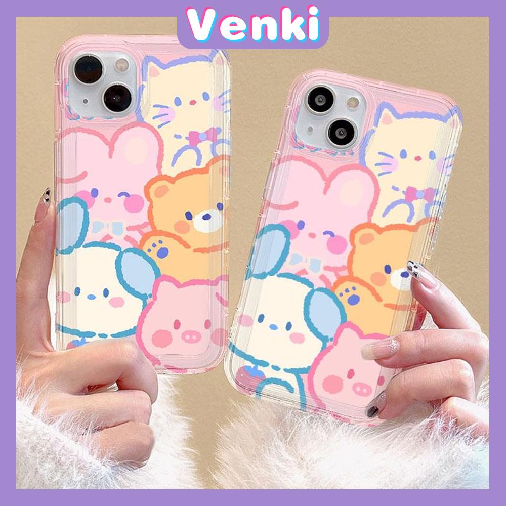 Case For iPhone 14 Pro Max Soft TPU Jelly Airbag Case Cute Cartoon Animals Camera Protection Shockproof For iPhone 14 13 12 11 Plus Pro Max 7 Plus X XR