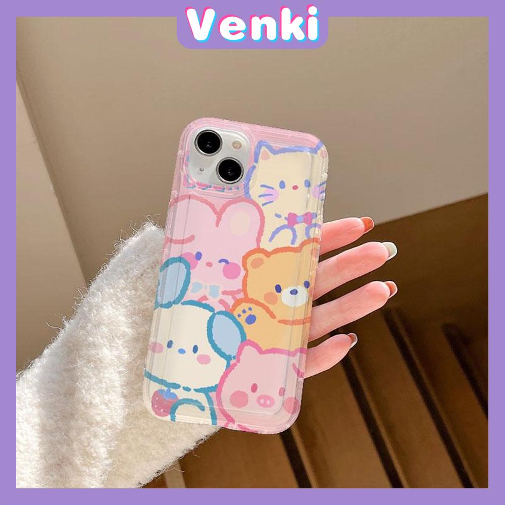 Case For iPhone 14 Pro Max Soft TPU Jelly Airbag Case Cute Cartoon Animals Camera Protection Shockproof For iPhone 14 13 12 11 Plus Pro Max 7 Plus X XR