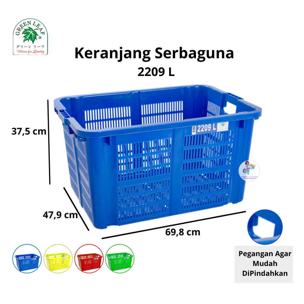 Box Container Keranjang Industri 2209 L Green Leaf