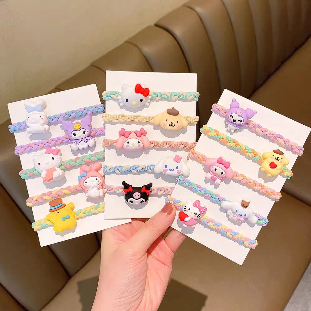 PGC IKAT RAMBUT PITA SCRUNCHIE ALA KOREA MELODY KITTY KUROMI AKSESORIS RAMBUT WANITA SANRIO