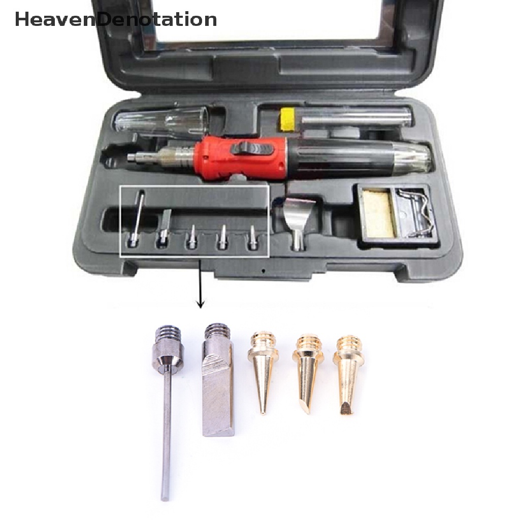 [HeavenDenotation] 5pcs HS-1115K 10in1 Pro Butane Gas Soldering Iron Kit Las Kit Torch Pen Alat HDV