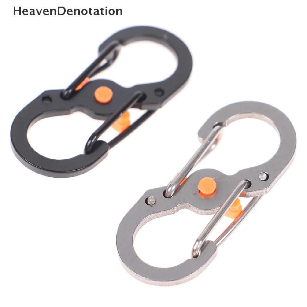 [HeavenDenotation] Gantungan Kunci Carabiner Camping Outdoor Dengan Kunci 8shaped S Buckle Climbing Clip HDV