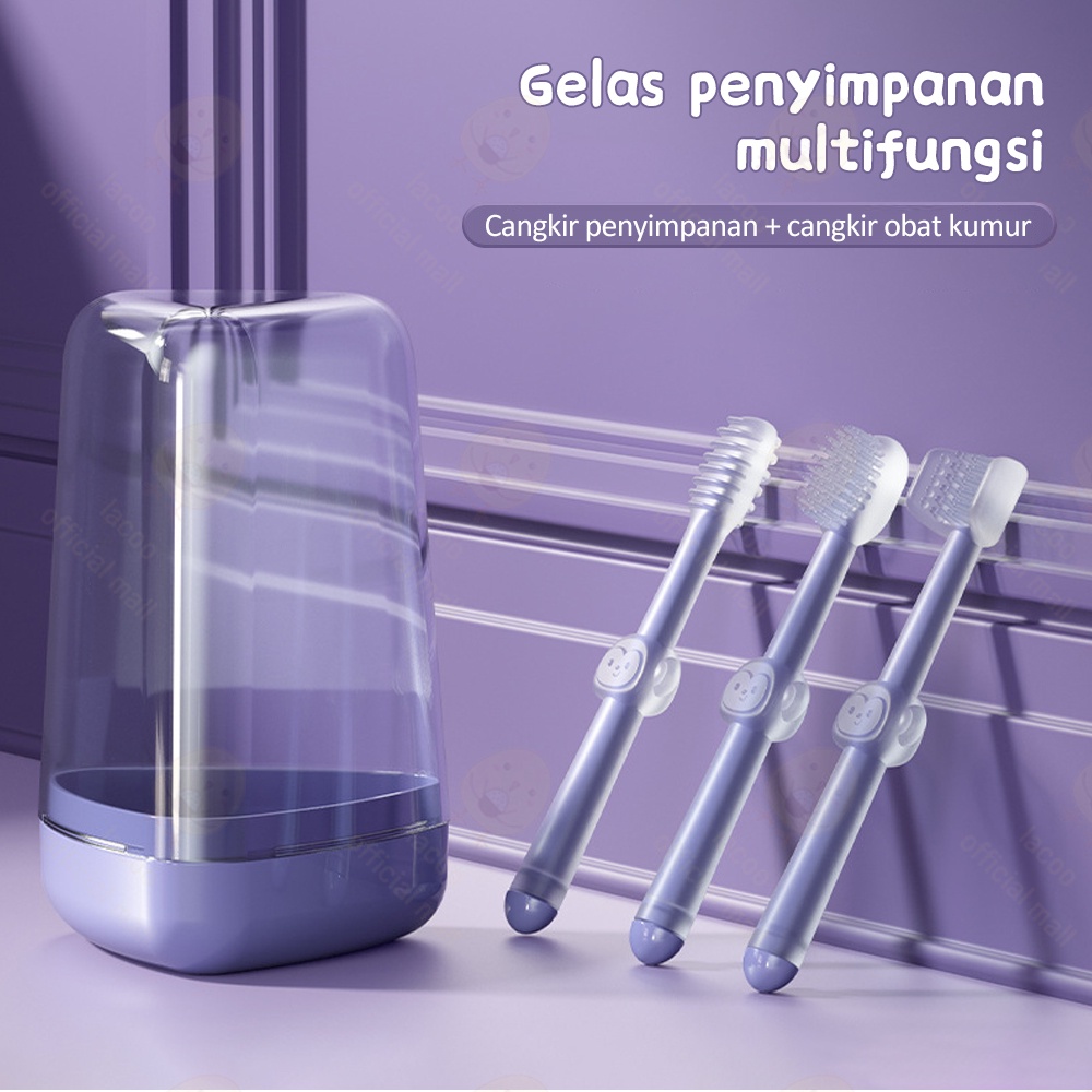 Lacoo Sikat gigi bayi set Pembersih lidah bayi Oral cleaner baby 4in1