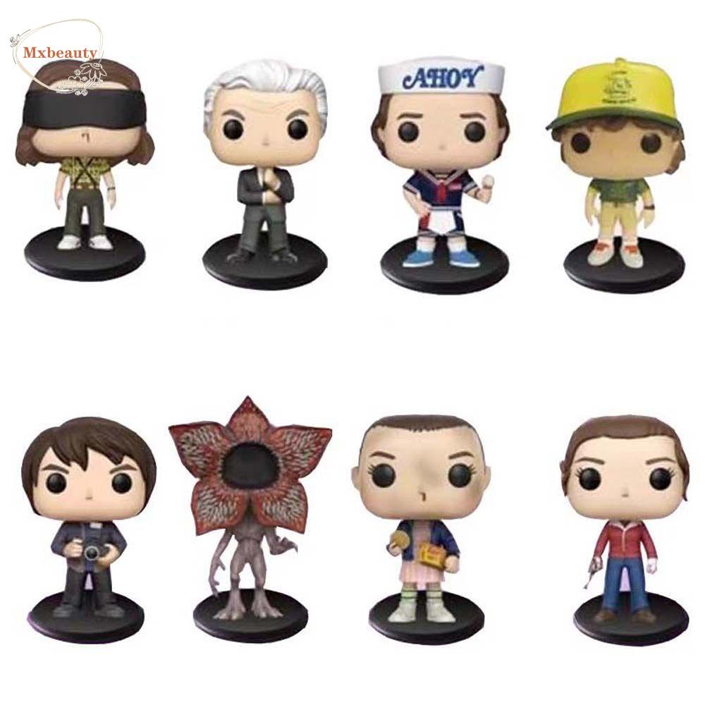 Mxbeauty Stranger Things Figurine Miniatur Model Mainan Ornamen Rumah Novel Karakter Steve Dustin Model Toys Collection Eggo Demogorgon Figure Toys