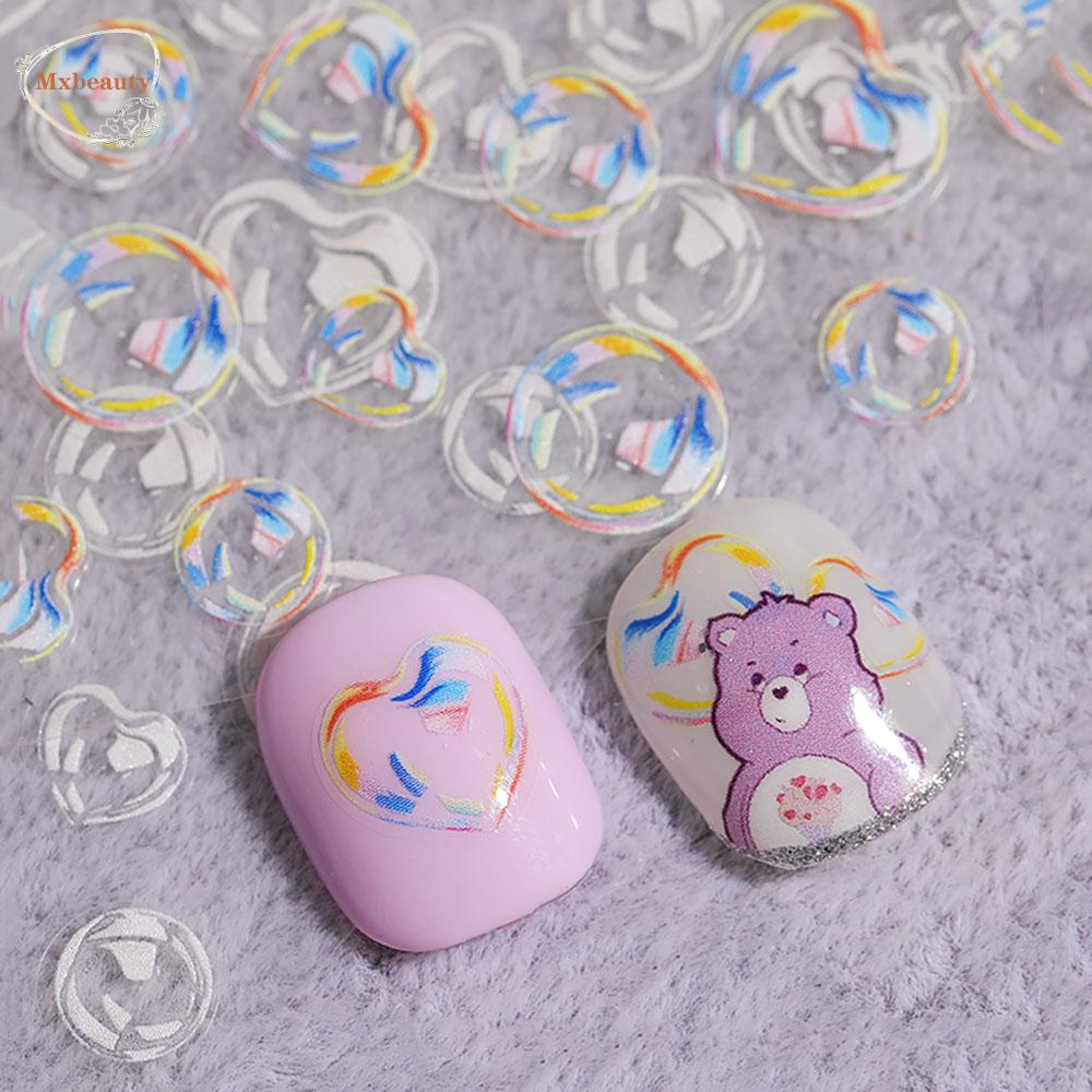 Mxbeauty 5D Timbul Stiker Kuku Pesona Transparan Bubble Perekat Bubble Nail Art Sticker