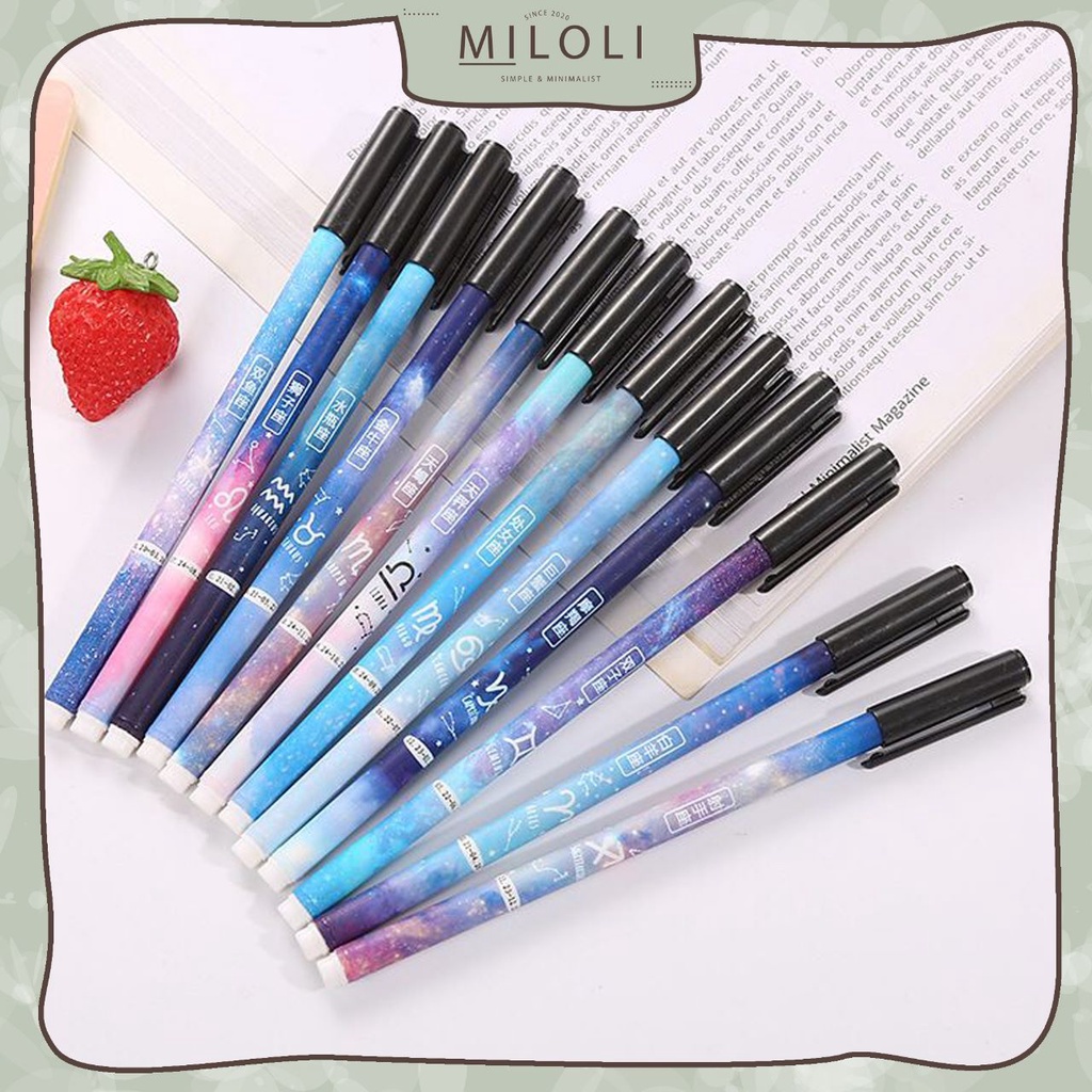 

[MILOLI] Pulpen GEL ZODIAK Pen Bintang 0.5mm Pena gel cair - D0042