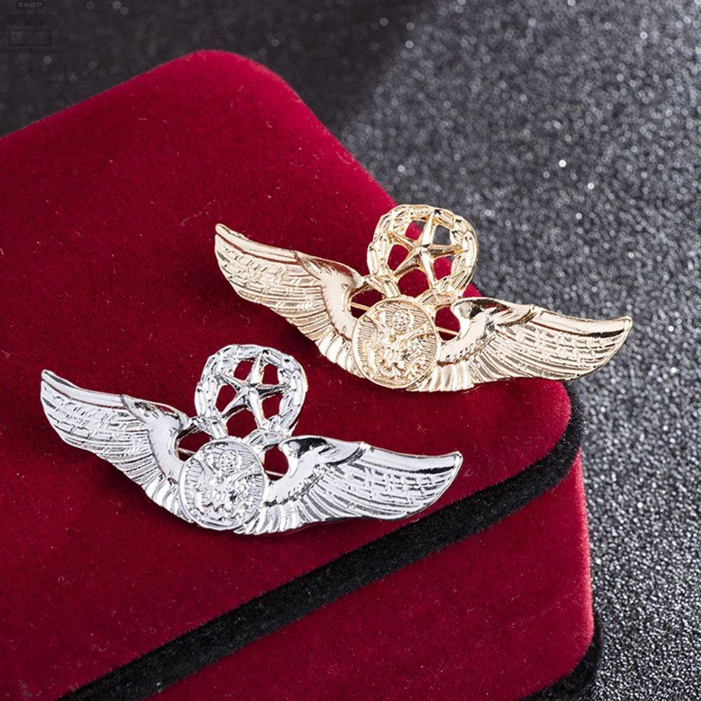 Agustina Sayap Elang Bros Trendi Kreatif Aksesoris Pakaian Hadiah Untuk Laki-Laki Sweater Korsase Berujung Lima Bintang Kerah Dekorasi Pria Lencana