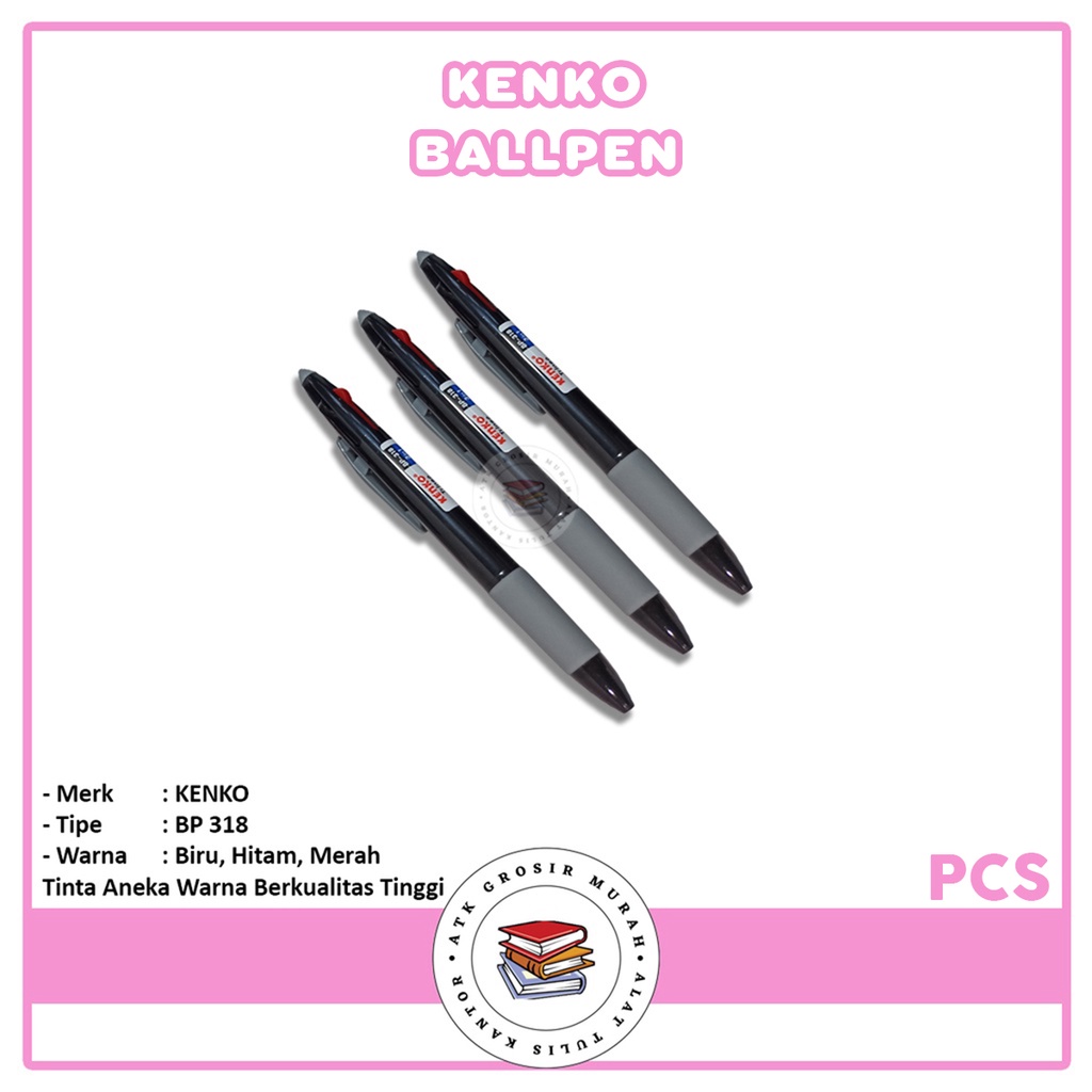 

KENKO - Ball Pen 3 In 1 Bp 318 - Pcs