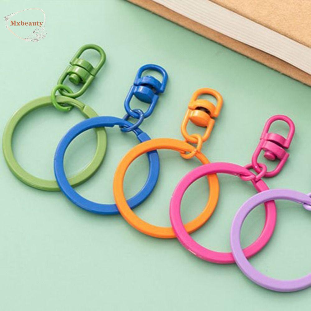 Mxbeauty Rotating Key Buckle Diy Pendant 10pcs Candy Color Perhiasan Diy Warna Murni Sederhana Keyring Aksesori