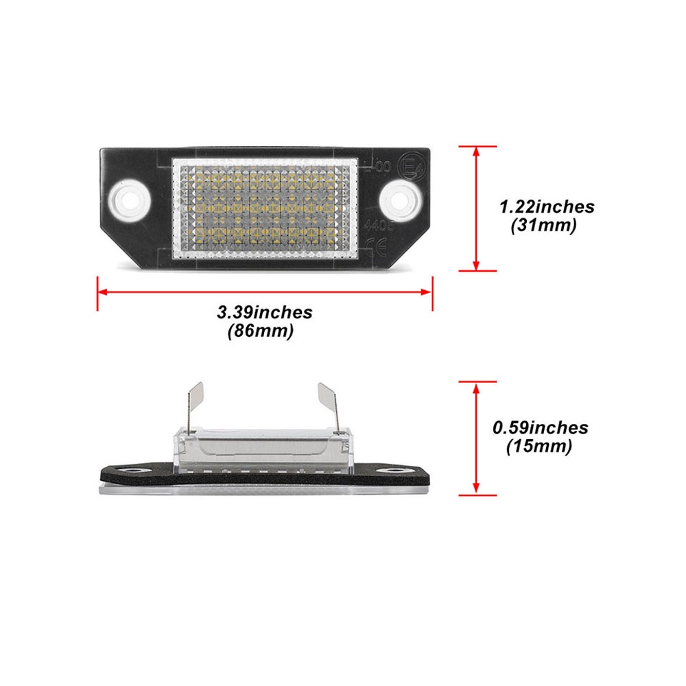 2pcs Lampu Plat Nomor Plat LED Putih Kecerahan Tinggi Lampu Untuk Ford Focus C-MAX 2003-2007 Untuk Fokus MK2 2003-2008