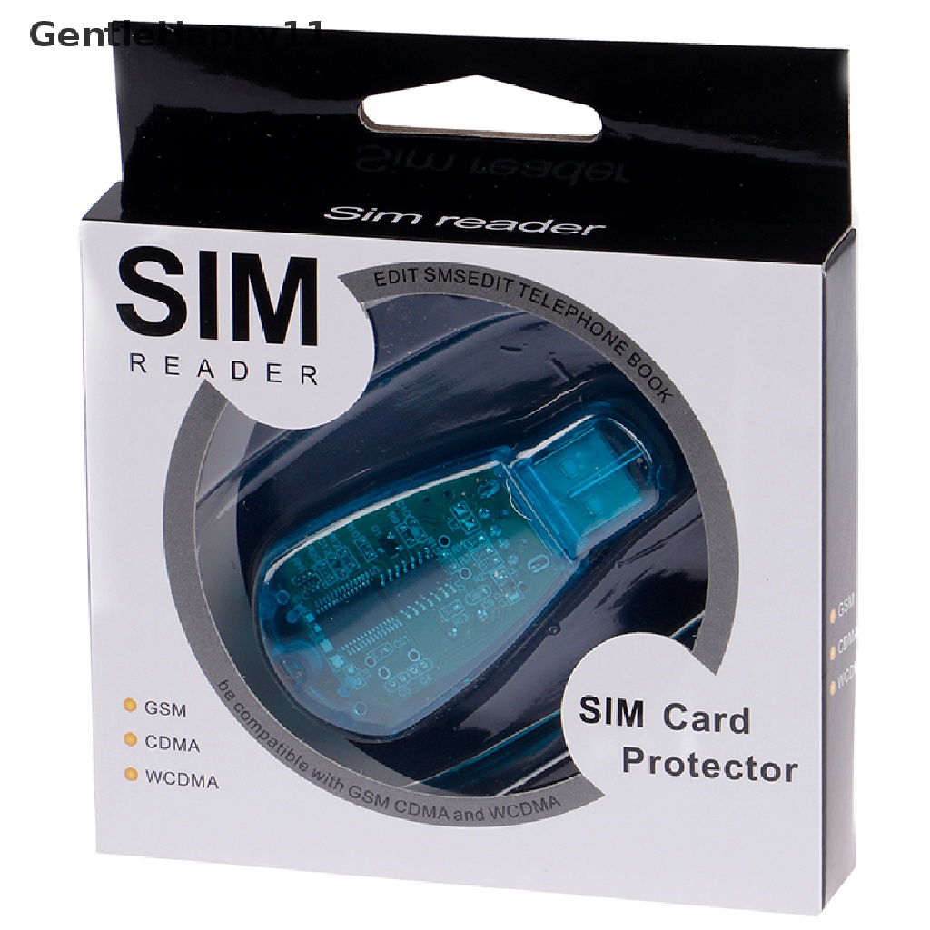 Gentlehappy USB SIM Card Reader Copy/Cloner Kit SIM Card Reader GSM CDMA SMS Cadangan+CD id