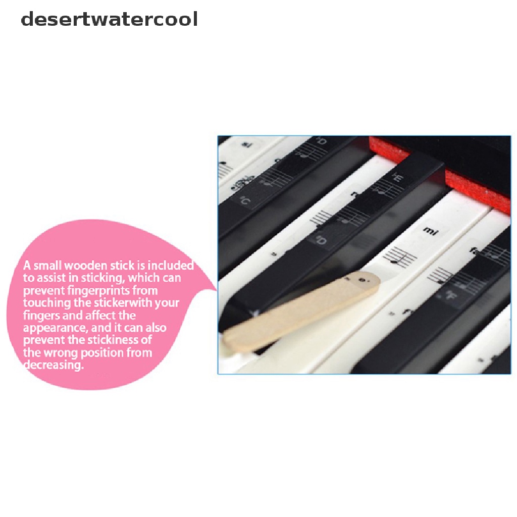 Deid54 /61 /88Kunci Piano Stiker Transparan Piano Keyboard PVC Sticker Piano Stave Martijn