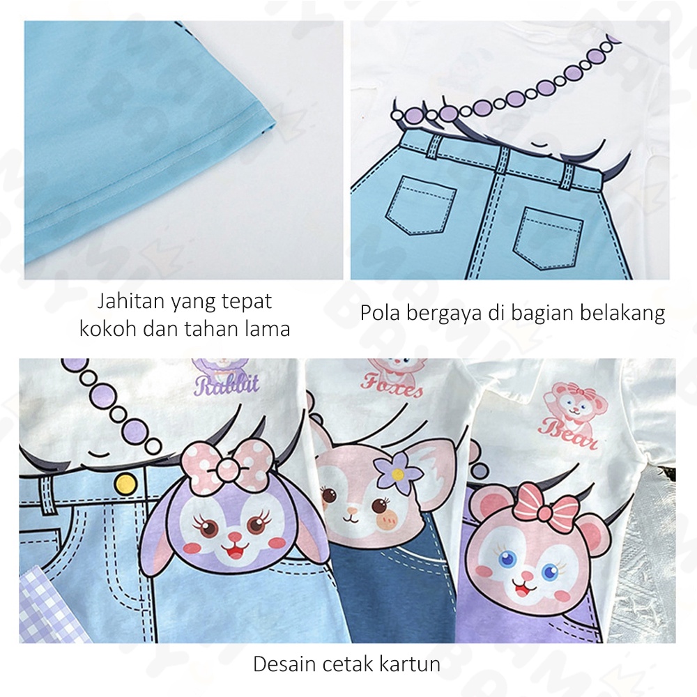 OKEYI Dress Anak Perempuan Korea Gaun Anak Dua Potong Palsu Baju Anak Perempuan Panjang untuk 3-8tahun