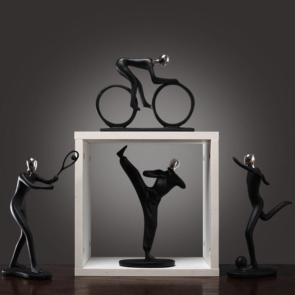 [Elegan] Sports Figure Patung Kreatif Sederhana Desktop Ornamen Dekorasi Lemari Home Decor Kerajinan Tangan Figure Statue