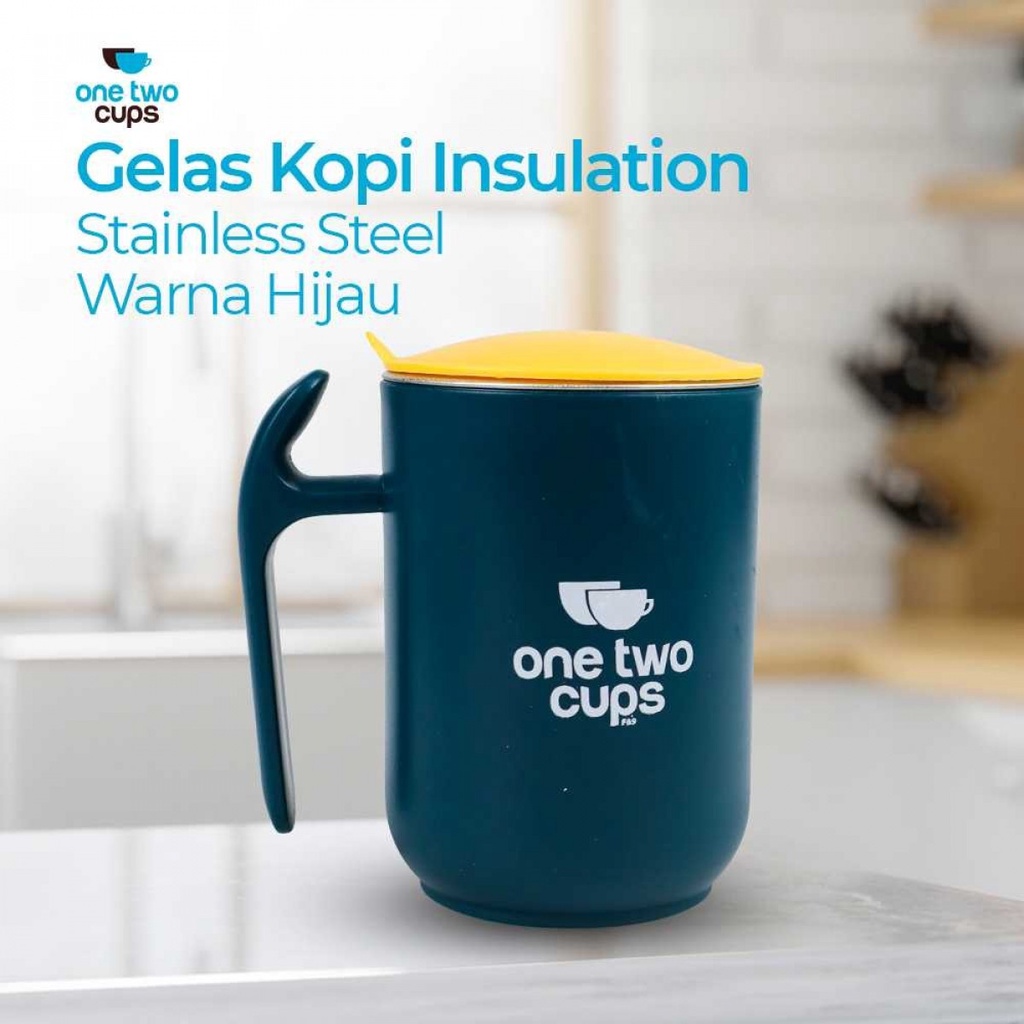 Mug Gelas Cangkir Kopi Teh 2 Layer Stainless Steel Tutup Seal Kedap